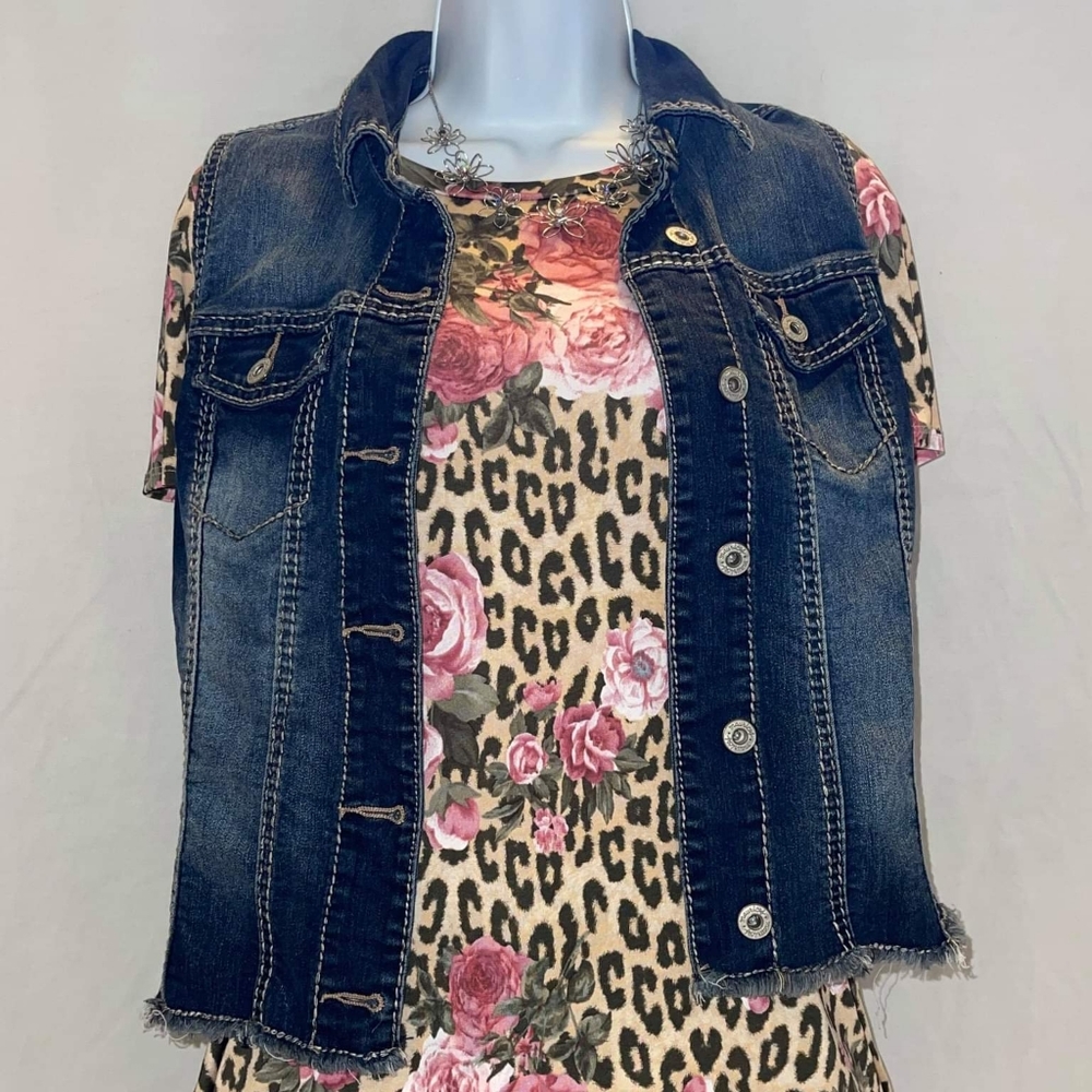 Dark Wash Jean Vest.